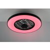 Reality lights mit Ceiling fan light LED black, 2-light sources, Remote control, Colour changer
