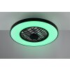 Reality lights mit Ceiling fan light LED black, 2-light sources, Remote control, Colour changer