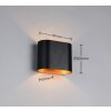 Trio lights Alani wall light black-gold, 1-light source