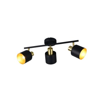 Trio lights Eva ceiling spotlight black-gold, 3-light sources