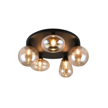 Trio lights Lumina ceiling light black, 5-light sources