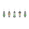 Trio lights Minerva pendant light LED colourful, 5-light sources