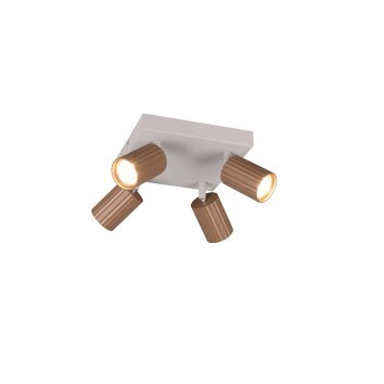 Trio lights Soka ceiling spotlight brown, 4-light sources