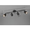 Reality lights Nancy ceiling spotlight black, 4-light sources