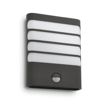 Philips Lights Raccoon wall light LED anthracite, 1-light source, Motion sensor