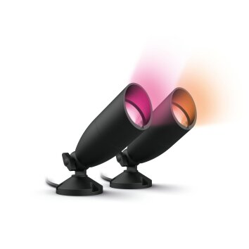 Philips Lights Outdoor garden spotlight LED black, 1-light source, Colour changer