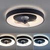 Leuchten Direkt lights VENIKA ceiling light LED black, 1-light source, Remote control