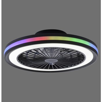 Leuchten Direkt lights BRANDON ceiling light LED black, 2-light sources, Remote control, Colour changer