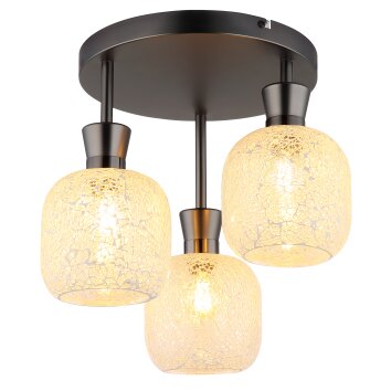 Globo lighting Brokana ceiling light chrome, black, 3-light sources