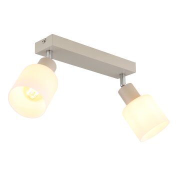 Globo lighting Trent ceiling light chrome, sand-coloured, 2-light sources