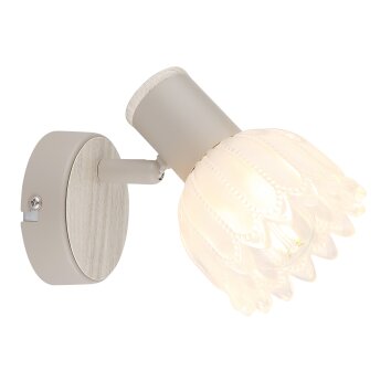 Globo lighting Planta wall light, wall spotlight Wood like finish, sand-coloured, 1-light source