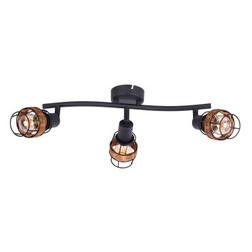 Globo lighting Malik ceiling light black, 3-light sources