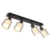 Globo lighting Villegas ceiling light black, 4-light sources