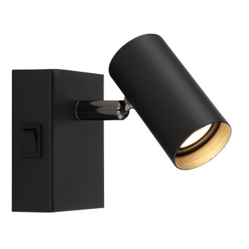 Globo lighting Este wall light, wall spotlight LED chrome, black, 1-light source