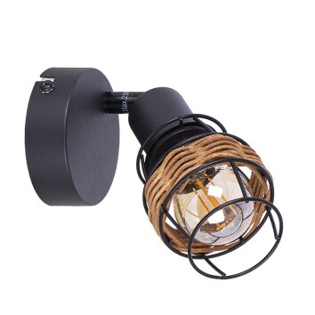 Globo lighting Malik wall light, wall spotlight black, 1-light source