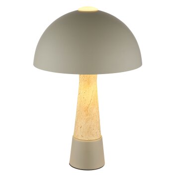 Globo lighting Paulin table lamp grey, stone appearance, 1-light source