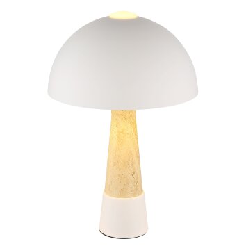 Globo lighting Paulin table lamp sand-coloured, stone appearance, 1-light source