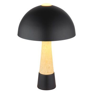 Globo lighting Paulin table lamp black, stone appearance, 1-light source