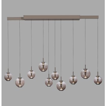 Paul Neuhaus lights E-Infinity pendant light LED bronze, 10-light sources, Remote control