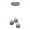 Paul Neuhaus lights E-Infinity pendant light LED bronze, 3-light sources, Remote control