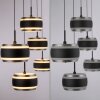 Paul Neuhaus lights Rings pendant light LED black, transparent, clear, 5-light sources, Remote control