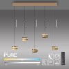 Paul Neuhaus lights Rings pendant light LED bronze, chrome, 5-light sources, Remote control