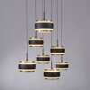 Paul Neuhaus lights Rings pendant light LED black, transparent, clear, 7-light sources, Remote control