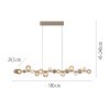 Paul Neuhaus lights E-Popup pendant light LED bronze, 18-light sources, Remote control