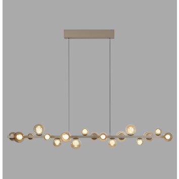 Paul Neuhaus lights E-Popup pendant light LED bronze, 18-light sources, Remote control