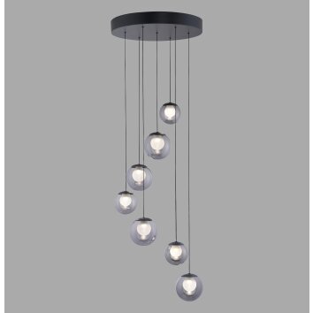 Paul Neuhaus lights Popup pendant light LED grey, 7-light sources, Remote control