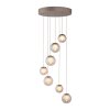 Paul Neuhaus lights Popup pendant light LED bronze, 7-light sources, Remote control