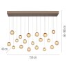 Paul Neuhaus lights Popup pendant light LED bronze, 19-light sources, Remote control