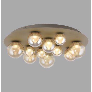 Paul Neuhaus lights Popup ceiling light LED bronze, 11-light sources, Remote control