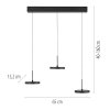 Leuchten Direkt lights PLATA pendant light LED black, 3-light sources
