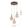 Leuchten Direkt lights NAMI pendant light LED sand-coloured, 3-light sources
