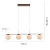 Leuchten Direkt lights NAMI pendant light LED sand-coloured, 4-light sources