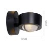 Leuchten Direkt lights AKKU-CHIA wall light LED black, 2-light sources, Remote control