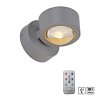 Leuchten Direkt lights AKKU-CHIA wall light LED silver, 2-light sources, Remote control