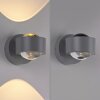 Leuchten Direkt lights AKKU-CHIA wall light LED silver, 2-light sources, Remote control
