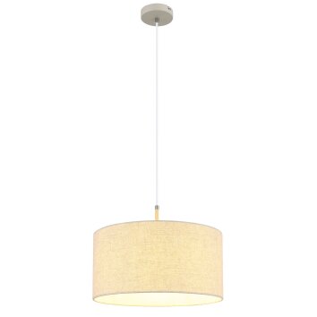 Globo lighting Deleon hanging light chrome, sand-coloured, 1-light source