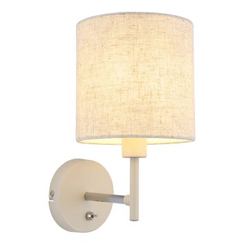 Globo lighting Deleon wall light chrome, sand-coloured, 1-light source