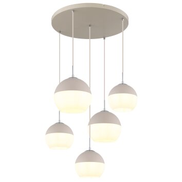 Globo lighting Ragusa hanging light chrome, white, 5-light sources