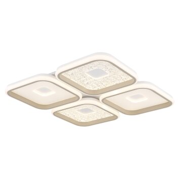 Globo lighting Mosaiko ceiling light LED sand-coloured, white, 1-light source, Remote control