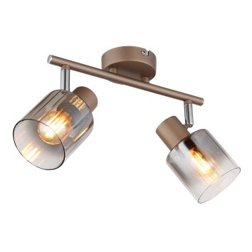 Globo lighting Walton ceiling light brown, chrome, 2-light sources