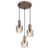 Globo lighting Walton hanging light brown, 3-light sources