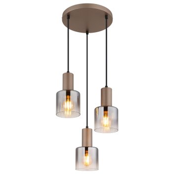 Globo lighting Walton hanging light brown, 3-light sources