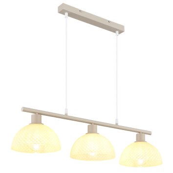 Globo lighting Selma hanging light sand-coloured, 3-light sources