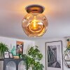 Ripoll ceiling light, globe light Amber, 1-light source