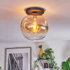 Ripoll ceiling light, globe light Amber, clear, 1-light source