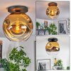 Ripoll ceiling light, globe light gold, clear, 1-light source